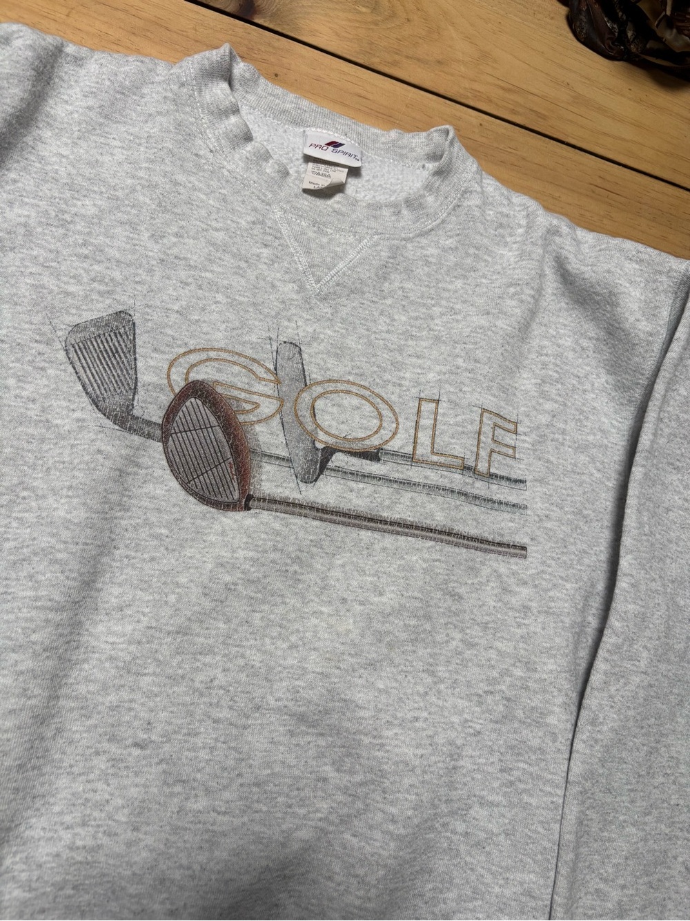 Vintage grandpa ProSpirit Light Gray Golf Graphic Crewneck Sweatshirt